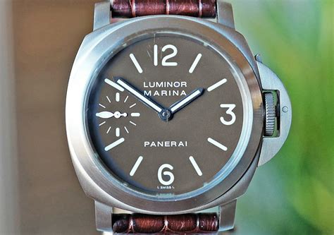 Panerai PAM 118 Luminor Marina Titanium Tobacco Dial 44mm .